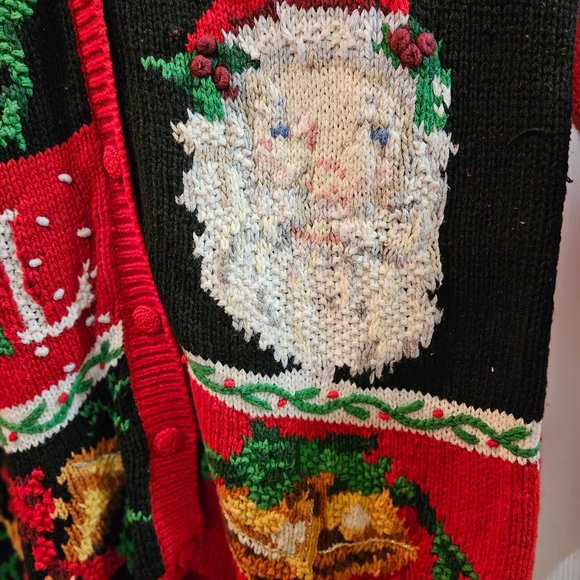 Women's Button Down Christmas Cardigan Sweater - Size XL - Picture 8 of 8